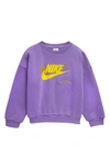 Nike Kids' Sportswear Fleece Graphic Sweatshirt In Action Grape