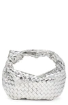 Bottega Veneta Teen Jodie Metallic Intrecciato Top-handle Bag In 8101 Silverilver