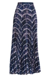 Altuzarra Sif Pleated Printed Crepe Maxi Skirt In 256406 Berry Blue