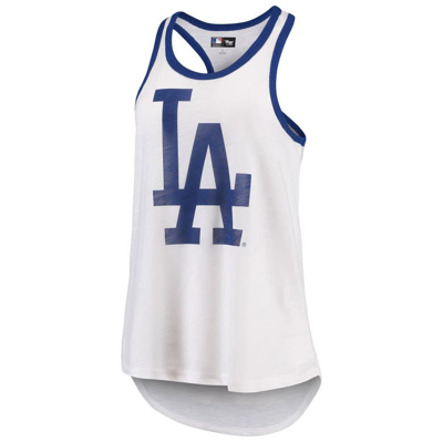G-iii 4her By Carl Banks White Los Angeles Dodgers Tater Racerback Tank Top