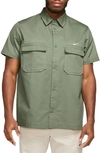 Nike Men's Life Woven Military Short-sleeve Button-down Shirt In Green