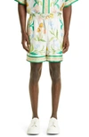 Casablanca Straight-leg Floral-print Silk-twill Shorts In Multicolor
