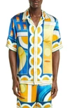 Casablanca Graphic-print Silk Short-sleeve Shirt In Paysage