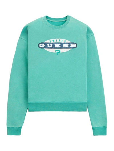 Guess Usa Vintage Logo Crewneck In Green
