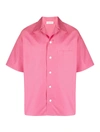 Alexander Mcqueen Rear Logo-print Short-sleeved Shirt In Pink & Purple