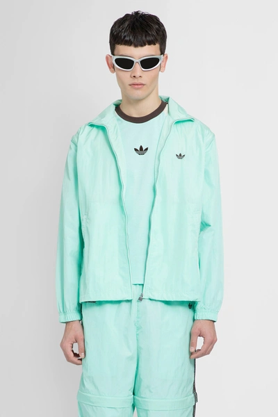 Adidas Originals Man Blue Jackets In Green