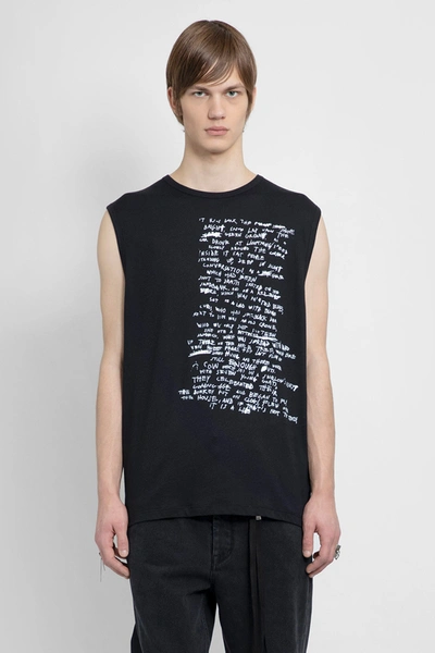 Ann Demeulemeester Man Black Tank Tops