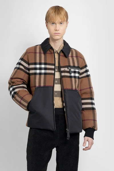 Burberry Exaggerated-check Down Puffer Jacket In Beige