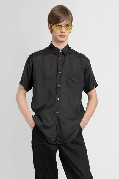 Comme Des Garçons Shirt Short-sleeve Cotton Shirt In Black