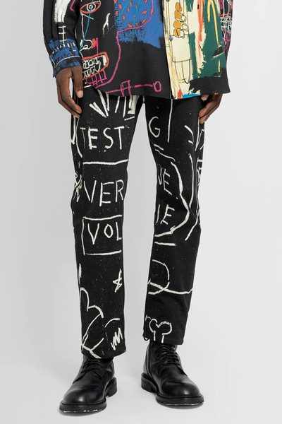 Honey Fucking Dijon Doodle-print Straight-leg Trousers In Black