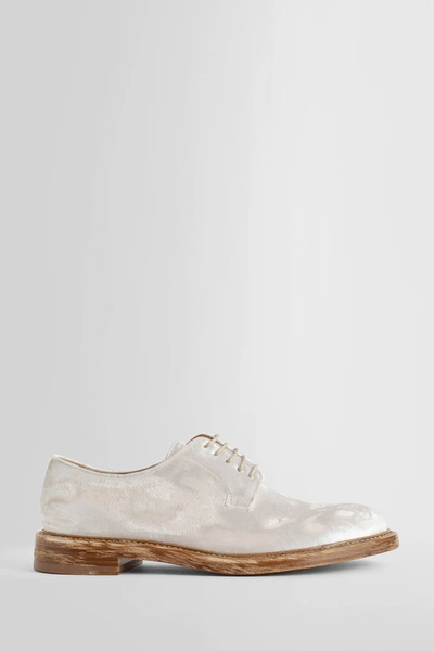 Maison Margiela Distressed-finish Lace-up Shoes In White
