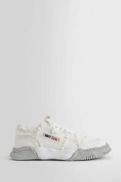 Miharayasuhiro Parker Frayed Canvas Trainers In White