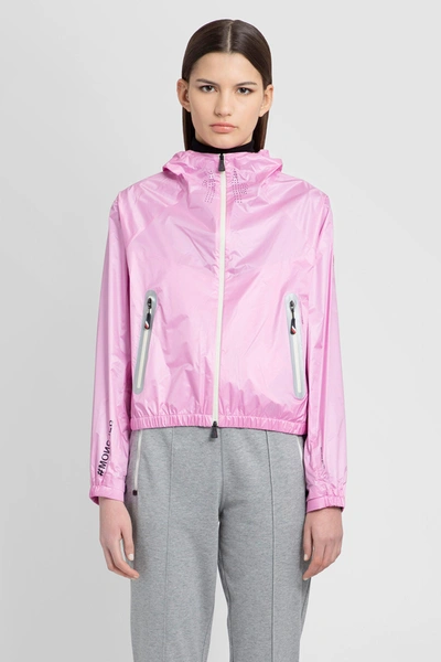 Moncler Zip-fastening Hooded Jacket In Pink