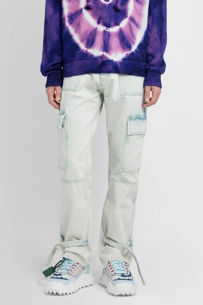 Off-white Graffiti Wide-leg Jeans In White