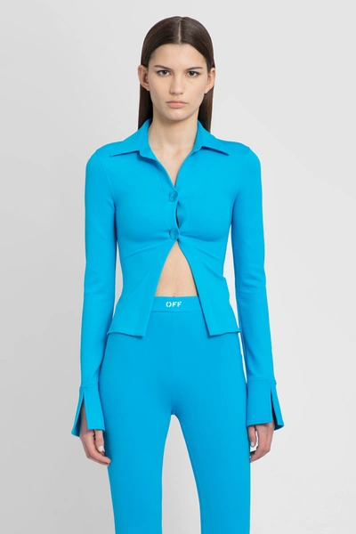 Off-white Sleek Long-sleeved Shirt In Blue