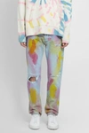 Palm Angels Loose Wash Tie Dye Denim Pants In Blue
