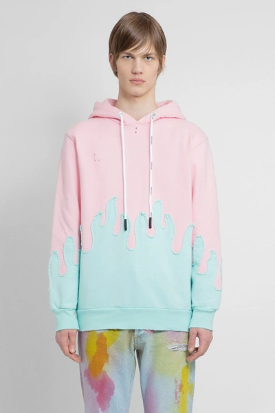 Palm Angels Layered Flames Vint Hoodie In Multicolor