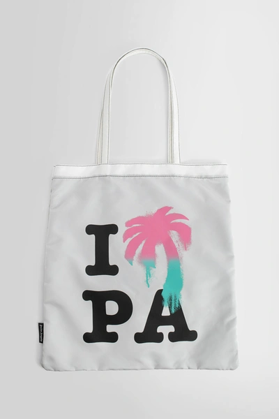 Palm Angels Men's I Love Pa Shopping Bag In White