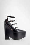 Versace Tempest Leather Platform Pumps In Black