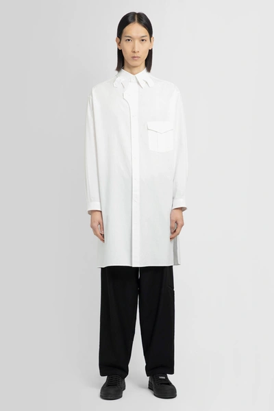 Yohji Yamamoto Langes Hemd Mit Tab-kragen In White