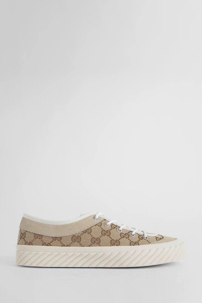 Gucci Gg Monogram Low-top Sneakers In Beige