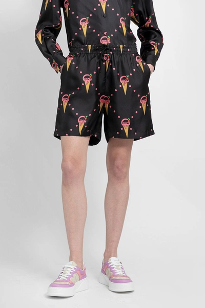 Gucci Ice Cream-print Silk-twill Shorts In Black | 