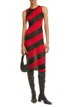 Mowalola Multicoloured Striped Knitted Dress In Black/ Red