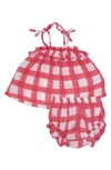 ANGEL DEAR PAINTED GINGHAM ORGANIC COTTON DRESS & BLOOMERS
