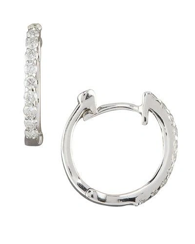 Roberto Coin 18k White Gold Perfect Diamond Extra Small Hoop Earrings