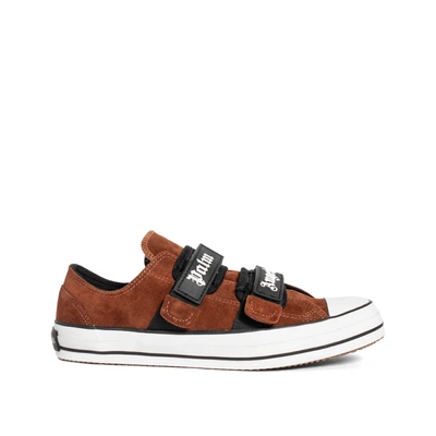 Palm Angels Velcro Vulcanized Low Sneakers In Brown