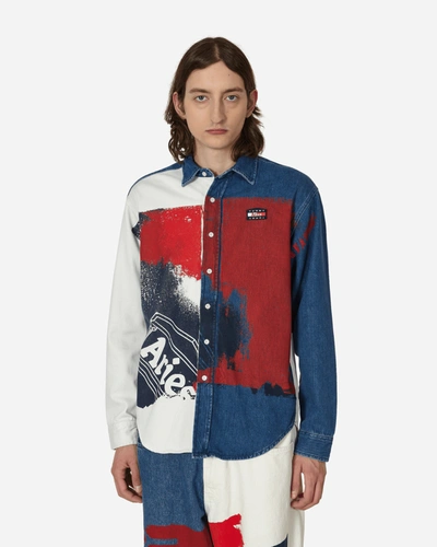 Tommy Jeans White & Blue Aries Edition Denim Shirt In Multicolor