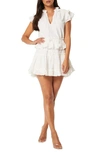 Misa Iliana Dress In White Eyelet In Cotton Eyelet