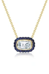 Lafonn Art Deco Halo Pendant Necklace In Gold