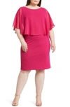 CONNECTED APPAREL CAPE SLEEVE A-LINE DRESS