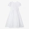 BEATRICE & GEORGE GIRLS WHITE EMBROIDERED COTTON DRESS