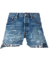 FORTE COUTURE distressed denim shorts,BERMUDARIRIFCSS172012065129