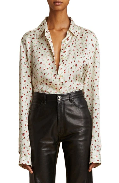 Khaite Hemd Mit Rosen-print In Natural