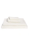 Onsen 4-piece Waffle Cotton Bath Towel, Bath Sheet, Hand Towel & Washcloth Set In White