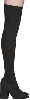 YEEZY BLACK CANVAS THIGH-HIGH BOOTS