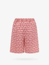 Valentino Bermuda In Faille Di Seta Con Stampa Toile Iconographe All Over In Red