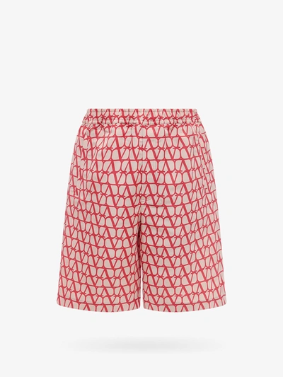Valentino All-over Toile Iconographe Print Silk Faille Bermuda Shorts In Pink