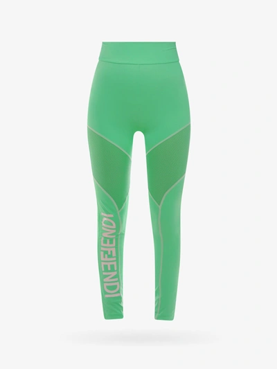 Fendi Leggings In Technical Fabric In Green