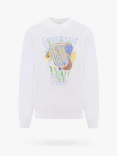 Casablanca Sweatshirt With Fond Marin Logo Prin In White Cotton Man