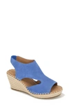 Gentle Souls By Kenneth Cole Cody Espadrille Wedge Sandal In Denim Blue Suede