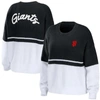 WEAR BY ERIN ANDREWS WEAR BY ERIN ANDREWS BLACK/WHITE SAN FRANCISCO GIANTS CHUNKY PULLOVER SWEATSHIRT