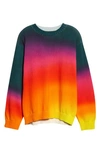 Agr Multicolor Crewneck Sweater In Orange Multi