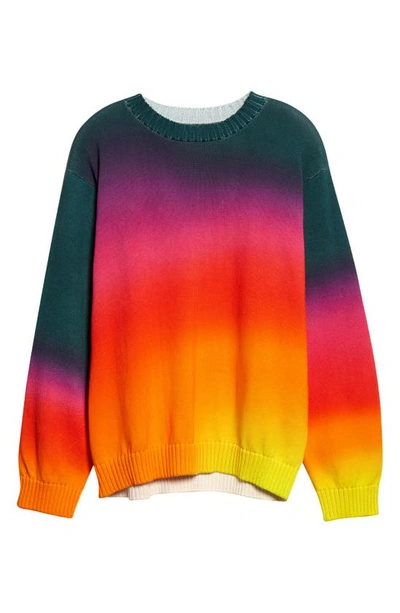Agr Multicolor Crewneck Sweater In Pink