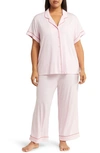 Nordstrom Moonlight Crop Pajamas In Pink Daisy