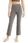 Zella Studio Luxe High Waist Flare Ankle Pants In Grey Magnet