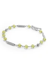 Lagos Sterling Silver Caviar Icon Peridot Beaded Bracelet In Periwinkle